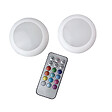 TIBELEC - Lot de 2 spots LED à piles - DRESDA - Blanc - RVB 20lm - vignette