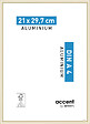 NIELSEN - Cadre photo aluminium Accent - Or mat - 21x29,7cm - vignette
