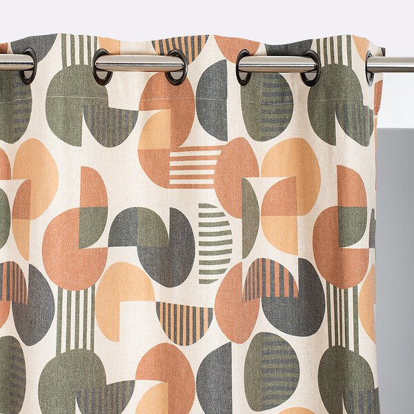 ROCLE - Rideau Twiggy en lin et polyester - Camel - L.130xH.260cm - large
