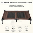 PAWHUT - Lit sur pieds pour chien chat lit de camp animal lit surélevé Oxford textilène micro-perforé dim. 92L x 76l x 18H cm marron - vignette