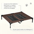 PAWHUT - Lit sur pieds pour chien chat lit de camp animal lit surélevé Oxford textilène micro-perforé dim. 92L x 76l x 18H cm marron - vignette