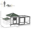 PAWHUT - Poulailler cottage multi-équipement perchoir rampe pondoir enclos tiroir à déjection 196L x 76l x 97H cm bois massif pin gris blanc - vignette
