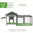PAWHUT - Poulailler cottage multi-équipement perchoir rampe pondoir enclos tiroir à déjection 196L x 76l x 97H cm bois massif pin gris blanc - vignette