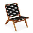 OVIALA - Fauteuil relax en bois d'eucalyptus noir - Bondy - vignette