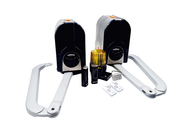 GENIUS BY FAAC - Compas Kit 24 V Genius By Faac - Compas - Kit Motorisation Portail Battant - Portails En Bois, Alu, Acier, Pvc (avec Renfort) - large