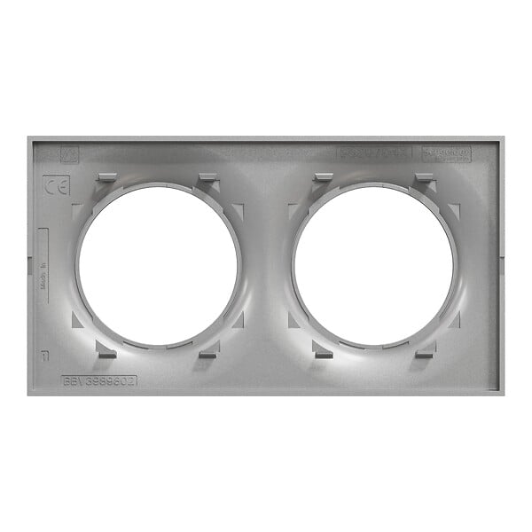 SCHNEIDER ELECTRIC - Odace Styl, plaque Alu 2 postes horiz./vert. entraxe 71 mm - large