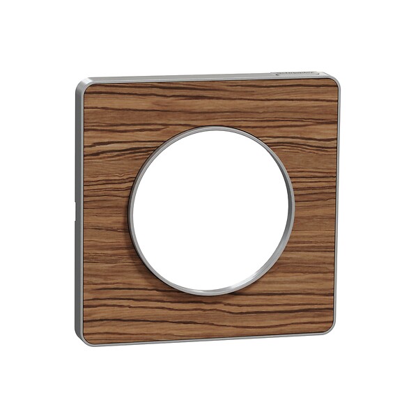 SCHNEIDER ELECTRIC - Odace Touch, plaque Wenge avec liseré Alu 1 poste - large