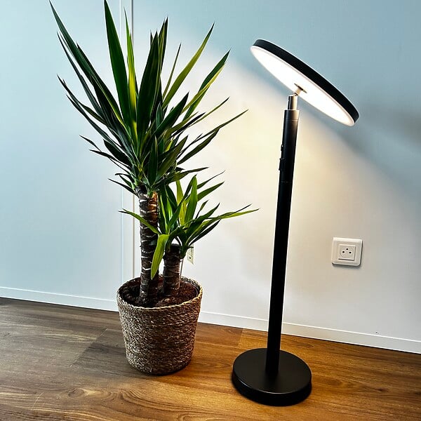 LUMIHOME - Lampadaire LED solaire USB - Noir - Hauteur modulable - large
