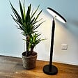 LUMIHOME - Lampadaire LED solaire USB - Noir - Hauteur modulable - vignette