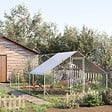 PAWHUT - Enclos poulailler chenil 18 m² - parc grillagé dim. 6L x 3l x 2H m - espace couvert - acier galvanisé - vignette