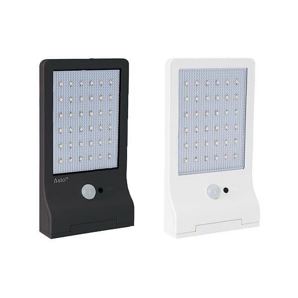 ASLO - Lampe LED Solaire 3W 370 lumens 6000K LI ION Applique exterieure noir avec détection ASLO - large