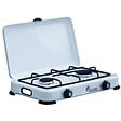 INTEC - Réchaud à gaz 2 feux 3200W Brûleurs fonte amovibles Couvercle Plaque de cuisson Gaz Butane ou Propane GOLD - vignette