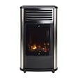 SAHARA - Poele à gaz 3.4KW Noir Effet feu de bois 3 niveaux de chauffe 40-80m2 Manhattan - vignette