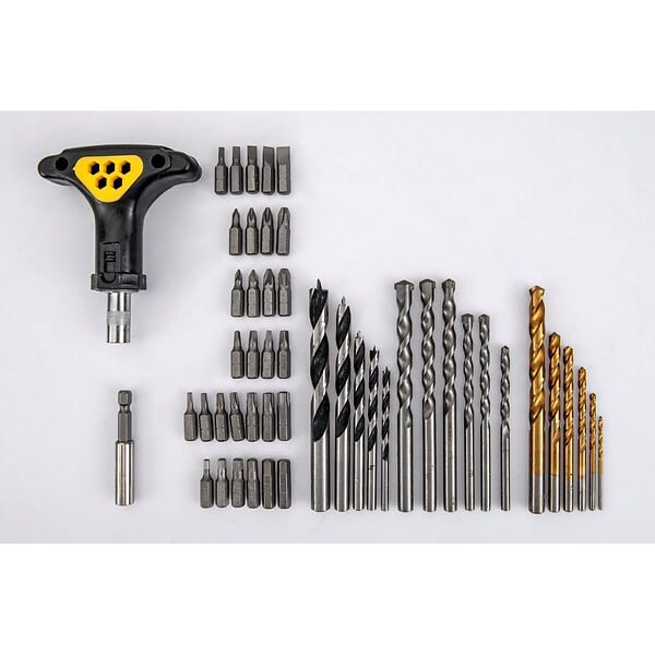 VITO - Perceuse à percussion 1050W  + Coffret 50 pièces Forets et embouts  + Boite à outils 18" VITO - large