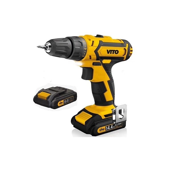 VITO - Perceuse Visseuse 14.4V + 2 Batteries Lithium 2Ah + Coffret 32 Embouts + Gants + Chargeur et Mallette VITO - large
