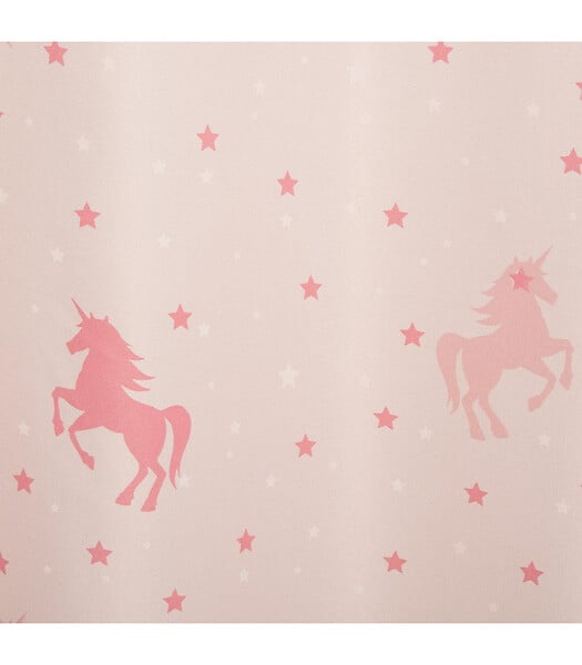 ATMOSPHERA - Rideau occultant Rose avec Licornes phosphorescentes 140 x 250 cm - large