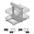 EMUCA - Système d'angle extractible pour meuble de cuisine Suprastar, acier, chrome - vignette