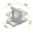 EMUCA - Système d'angle extractible pour meuble de cuisine Suprastar, acier, chrome - vignette