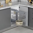 EMUCA - Système d'angle extractible pour meuble de cuisine Suprastar, acier, chrome - vignette