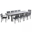 OVIALA - Ensemble table de jardin avec 8 chaises et 2 fauteuils béton - Melbourne - vignette