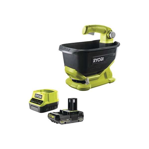 RYOBI - Pack RYOBI Epandeur à main OSS1800 - 18V One+ - 1 Batterie 2.0Ah - 1 Chargeur rapide - large