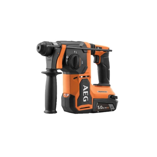 AEG - Perforateur burineur SDS+ AEG 18V BRUSHLESS 2,5J avec 2x5Ah + chargeur en coffret - large