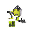 RYOBI - Pack RYOBI - Perceuse Visseuse R18DD2-220S - 18V One Plus - 2 batteries 2,0Ah - chargeur - Coffret antichocs empilable 38 accessoires - porte embouts - vignette