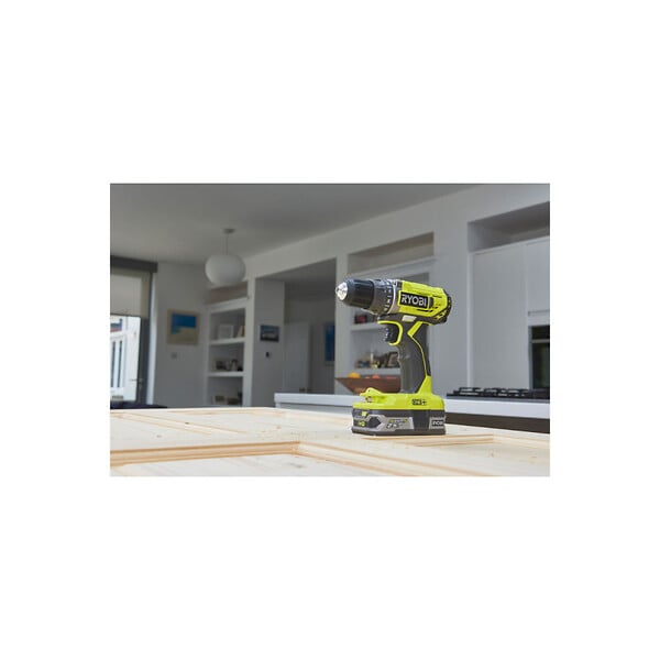 RYOBI - Pack RYOBI - Perceuse Visseuse R18DD2-220S - 18V One Plus - 2 batteries 2,0Ah - chargeur - Coffret antichocs empilable 38 accessoires - porte embouts - large