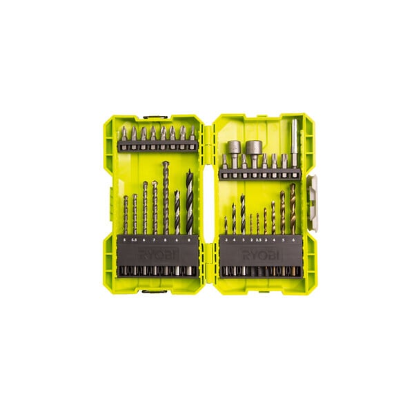 RYOBI - Pack RYOBI Perceuse à  percussion RPD1200-K - 1200W - Coffret de 32 accessoires - RAK32DDMIX - large