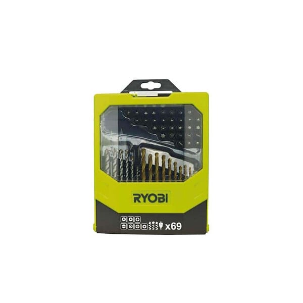 RYOBI - Pack RYOBI Perceuse à  percussion RPD1010K - 1010W - Coffret de 69 accessoires - RAK69MIX - large
