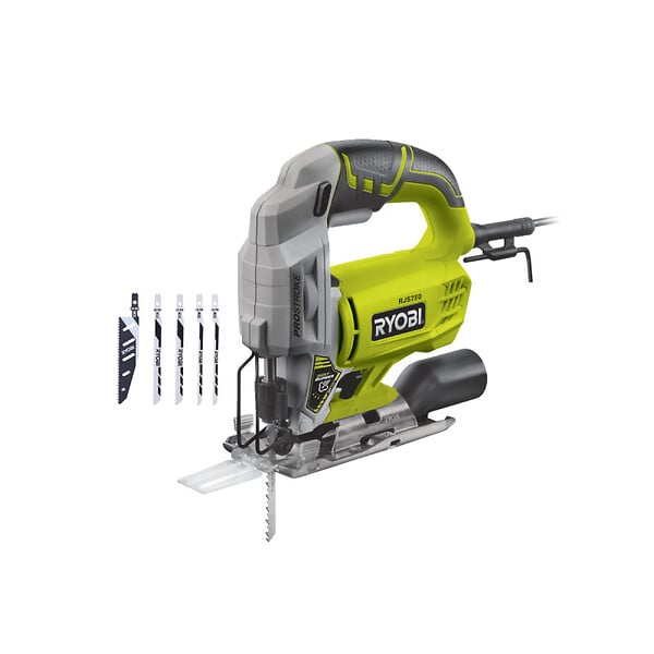 RYOBI - Pack RYOBI Scie sauteuse électrique RJS750-G - 500W - 75mm - bois - lot de 5 lames - 100mm - RAK05JSBFC - large