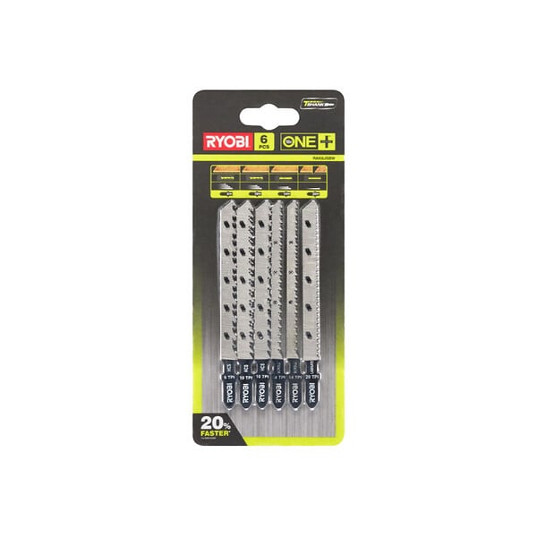RYOBI - Pack RYOBI - Scie sauteuse pendulaire R18JS-0 - 18 V One+ - Sans batterie ni chargeur - Jeu de 6 lames spéciales scie sauteuse RAK6JSBW - large