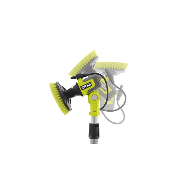 RYOBI - Pack RYOBI - Brosse motorisée télescopique - RWTS18-0 - 18V One+ - Sans batterie ni chargeur - Tête de brosse RAKSCRUBH surfaces dures - large