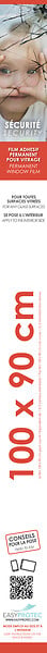 SPTD - Film de sécurité permanent pour vitrage - L.100xl.90cm - large