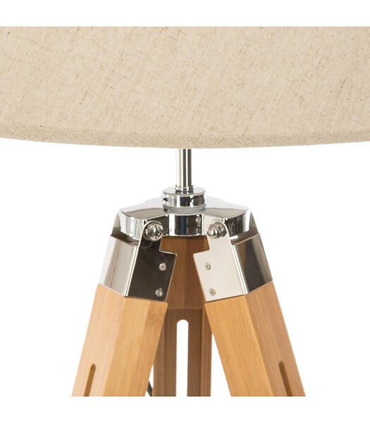 ATMOSPHERA - Lampadaire Trépied en Bambou et Abat-jour Ivoire H 145 cm - large