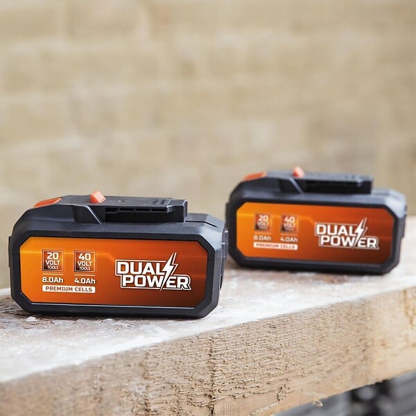 POWERPLUS - Powerplus Dual Power Batterie POWDP9040, 40V, Capacité de 4000mAh ou 8000 mAh, Technologie de la batterie Li-on, Outils  40 V & 20 V - large