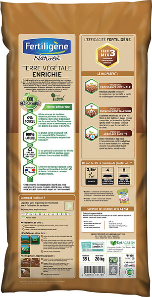 FERTILIGEN - Terre végétale enrichie - 35L - large