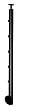 BURGER - Poteau prestio black fixation laterale 30 x 55 x 1150 mm - vignette