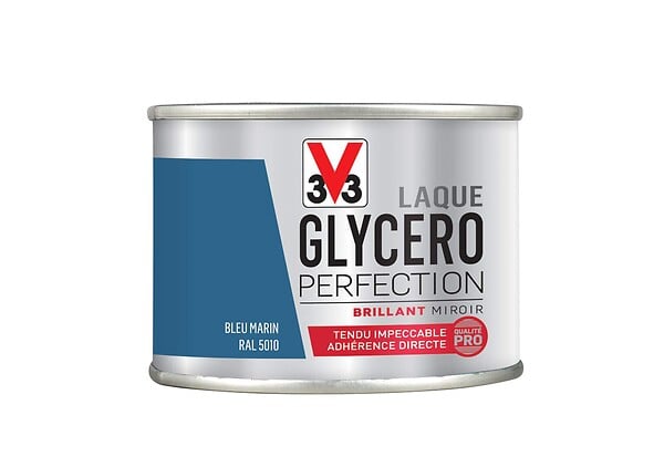 V33 PEINTURE - Peinture laque Glycero - Bleu marin - Brillant - 125ml - large