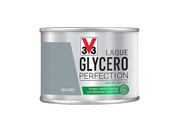 V33 PEINTURE - Peinture laque Glycéro - Gris acier - Satin - 125ml - large