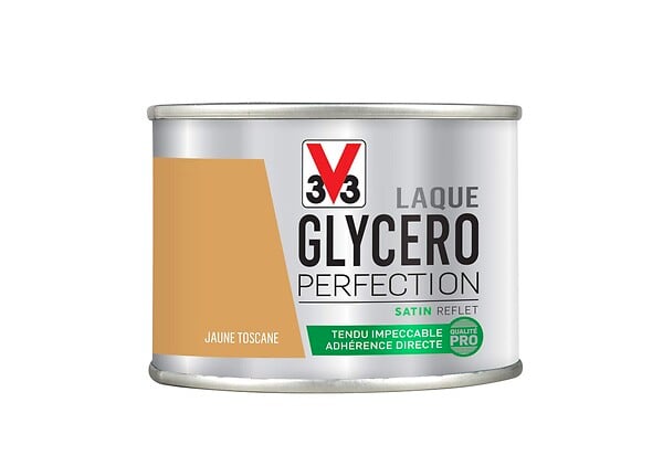 V33 PEINTURE - Peinture laque Glycero - Jaune toscane - Satin - 125ml - large