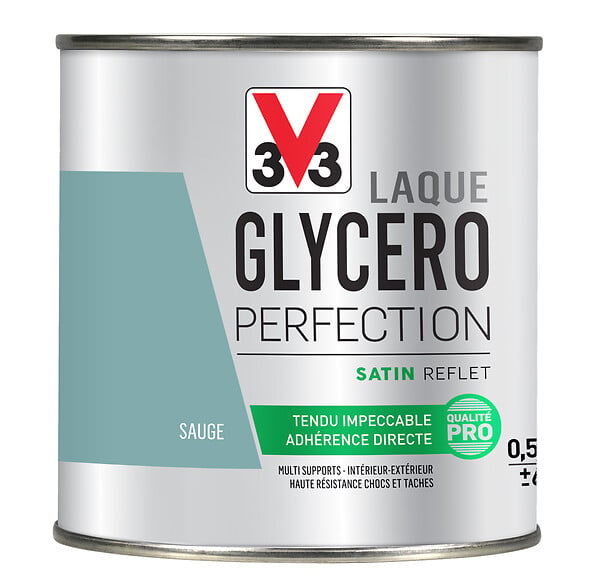 V33 PEINTURE - Peinture laque glycéro Perfection - Sauge - 0,5L - large
