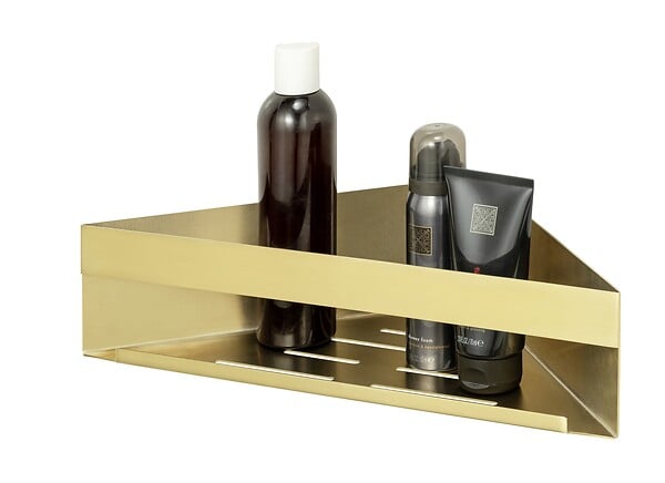 WENKO - Turbo-Loc Etagère d'angle Genova Gold Mat - large