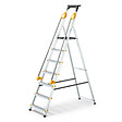 HOSTRÃ–M - Escabeau 7 marches DURAMP sécurisé avec rampes, tablette porte-outils, marchepied pliable aluminium, hauteur plateforme 140cm, garantie 5 ans Hoström - vignette