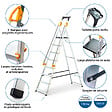 HOSTRÃ–M - Escabeau 8 marches DURAMP sécurisé avec rampes, tablette porte-outils, marchepied pliable aluminium, hauteur plateforme 162cm, garantie 5 ans Hoström - vignette