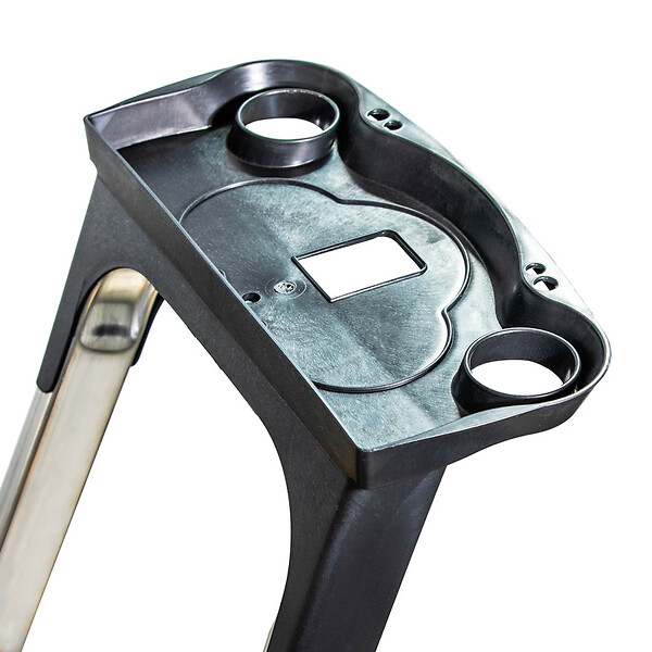 HOSTRÃ–M - Escabeau 5 marches DURAMP sécurisé avec rampes, tablette porte-outils, marchepied pliable aluminium, hauteur plateforme 97cm, garantie 5 ans Hoström - large