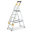 HOSTRÃ–M - Escabeau 6 marches DURAMP sécurisé avec rampes, tablette porte-outils, marchepied pliable aluminium, hauteur plateforme 119cm, garantie 5 ans Hoström - vignette