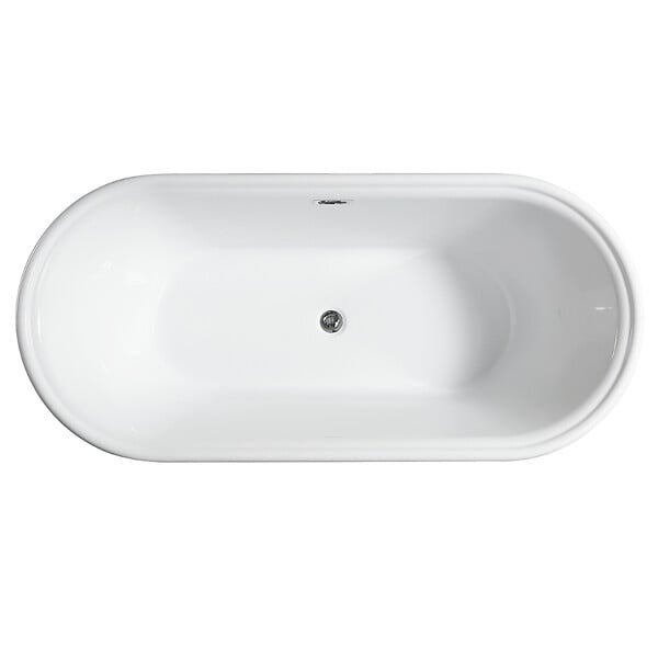 STANO - Baignoire îlot design sur socle ovale SEATTLE blanche 170 cm - large