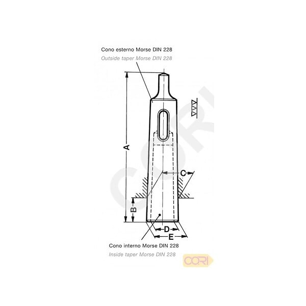 CORI - Douille de réduction pour cône morse Cori  B12 - large