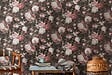 AS CREATION - Fleur blossom rose sur fond noir - L.0,53x10,05m - vignette